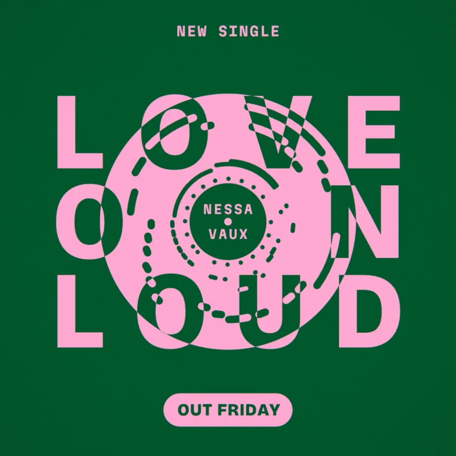 Love On Loud: LOVE ON LOUD stacked in bold type on pink.